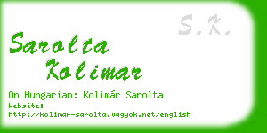 sarolta kolimar business card